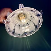 Vintage frosted glass lampshade wall light