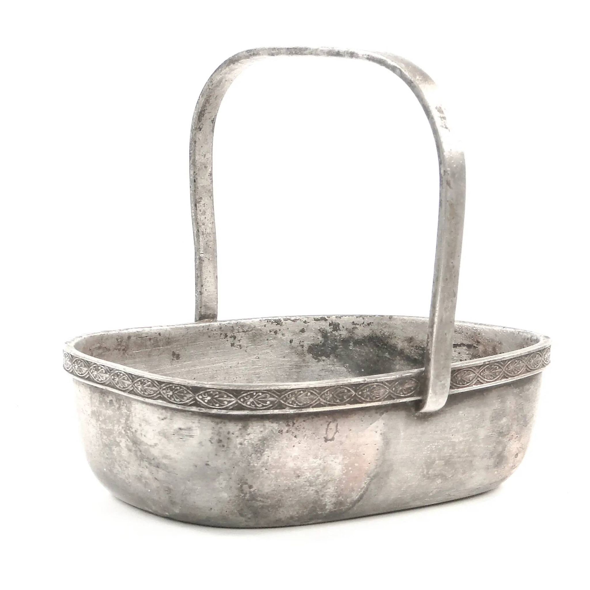 Art Deco nut basket, silver-plated metal, Norblin, Poland, 1930s