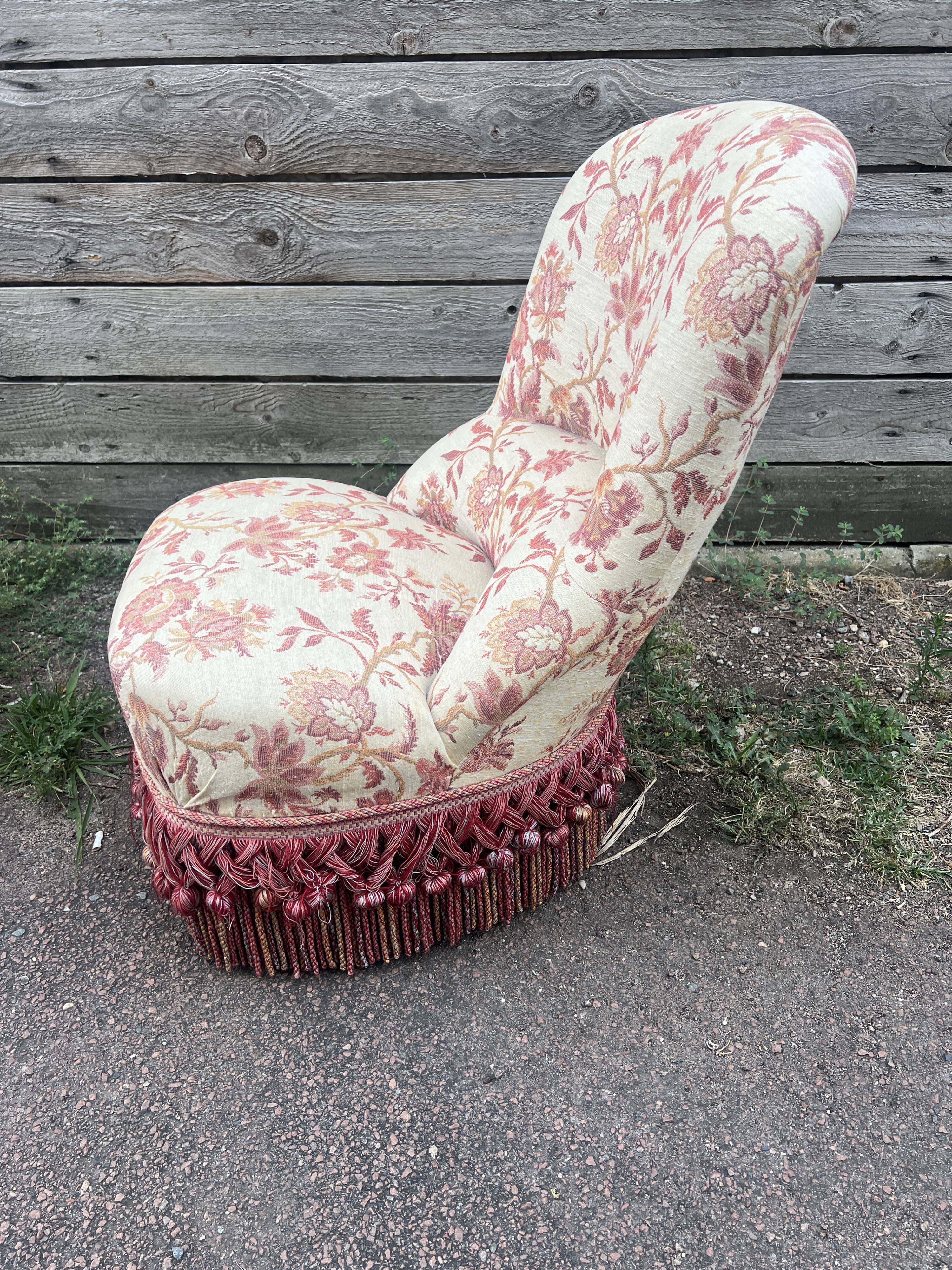 Armchair and pouf in Napoleon III style, Jean Roche