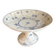 Sarreguemines compotier in white and blue earthenware, "Copenhagen" service - early 20th century