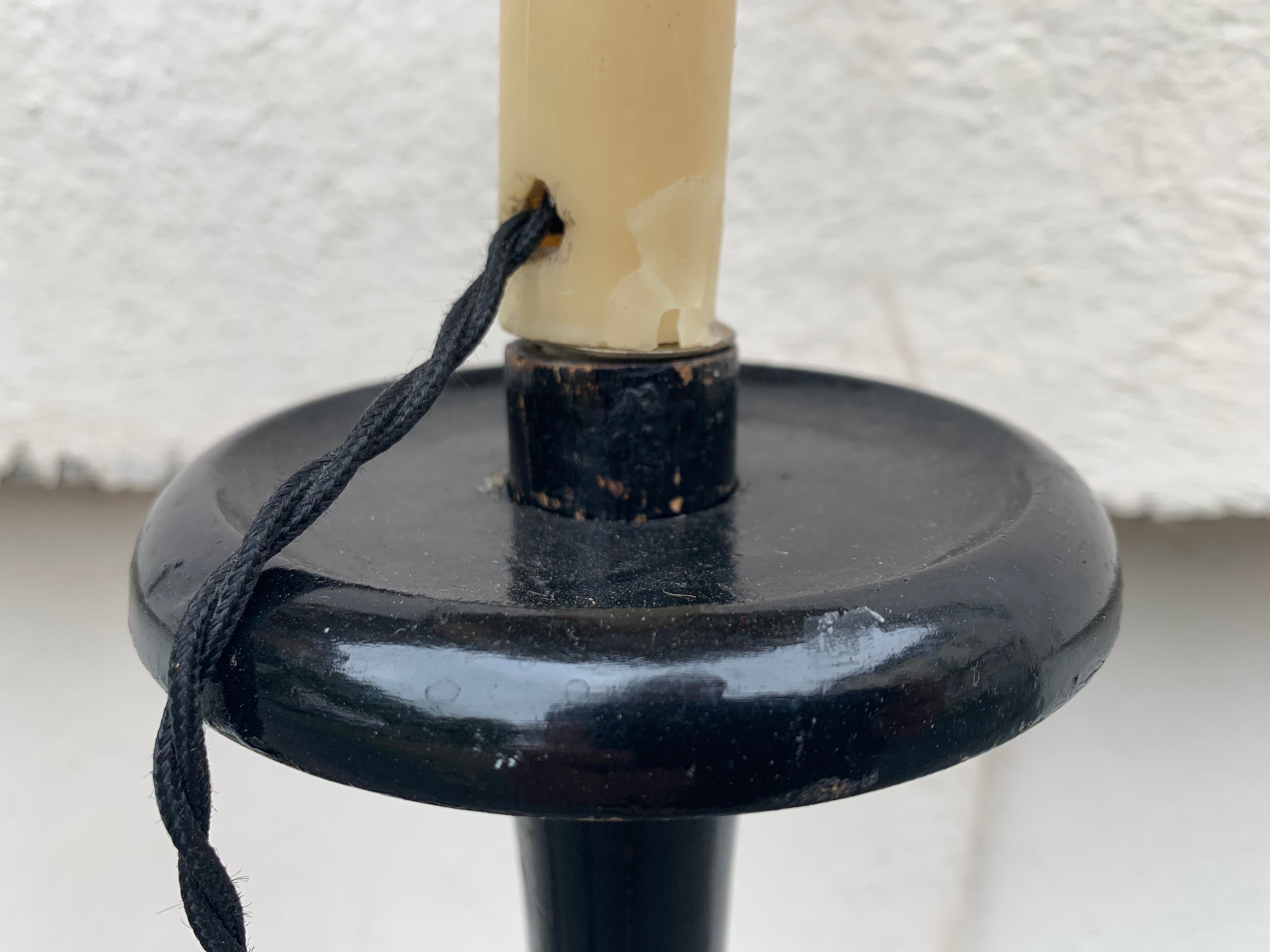 Pair of blackened wooden lampposts Napoleon III