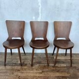Trio of vintage retro Dove Baumann chairs 1960