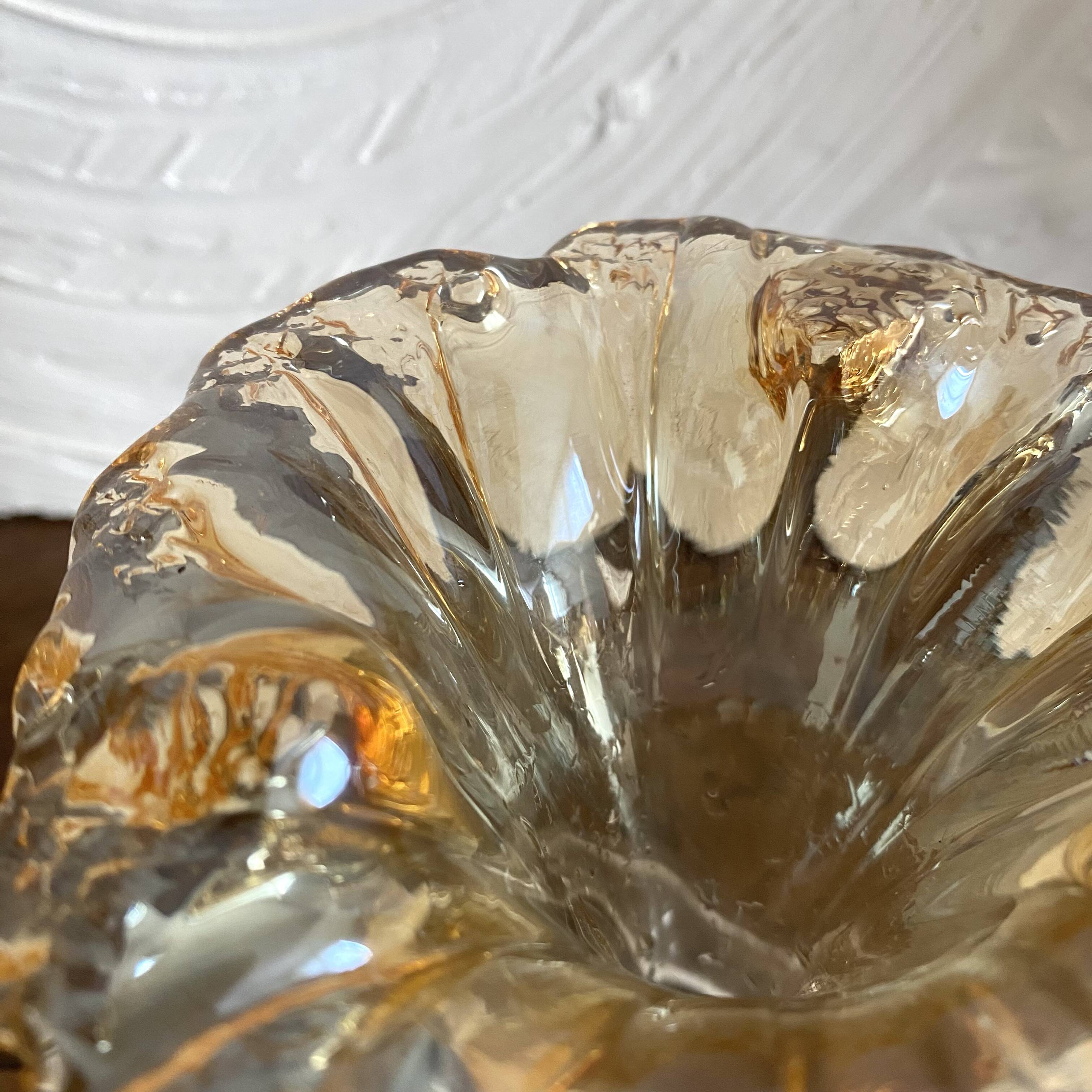 Murano blown glass trumpet vase, 1960s-70s