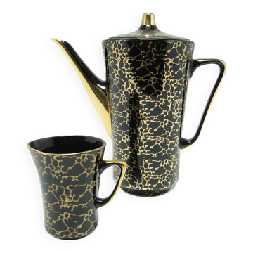 Cafetière Ira et sucrier, design moderne du milieu du siècle, porcelaine, Ćmielów, Pologne, années 1970.