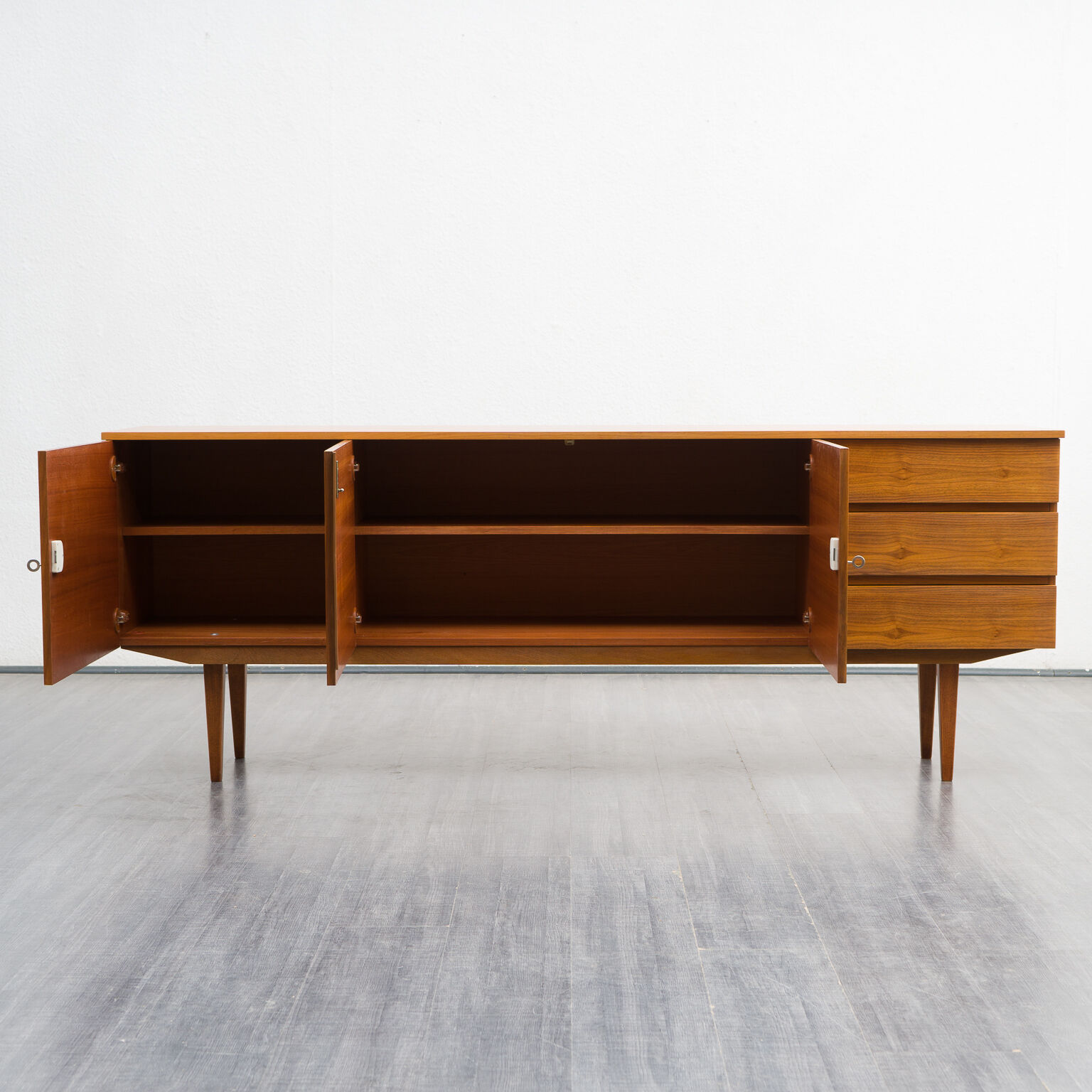 60s walnut sideboard, restored, 200cm
