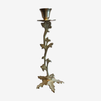 Brass flower candlestick