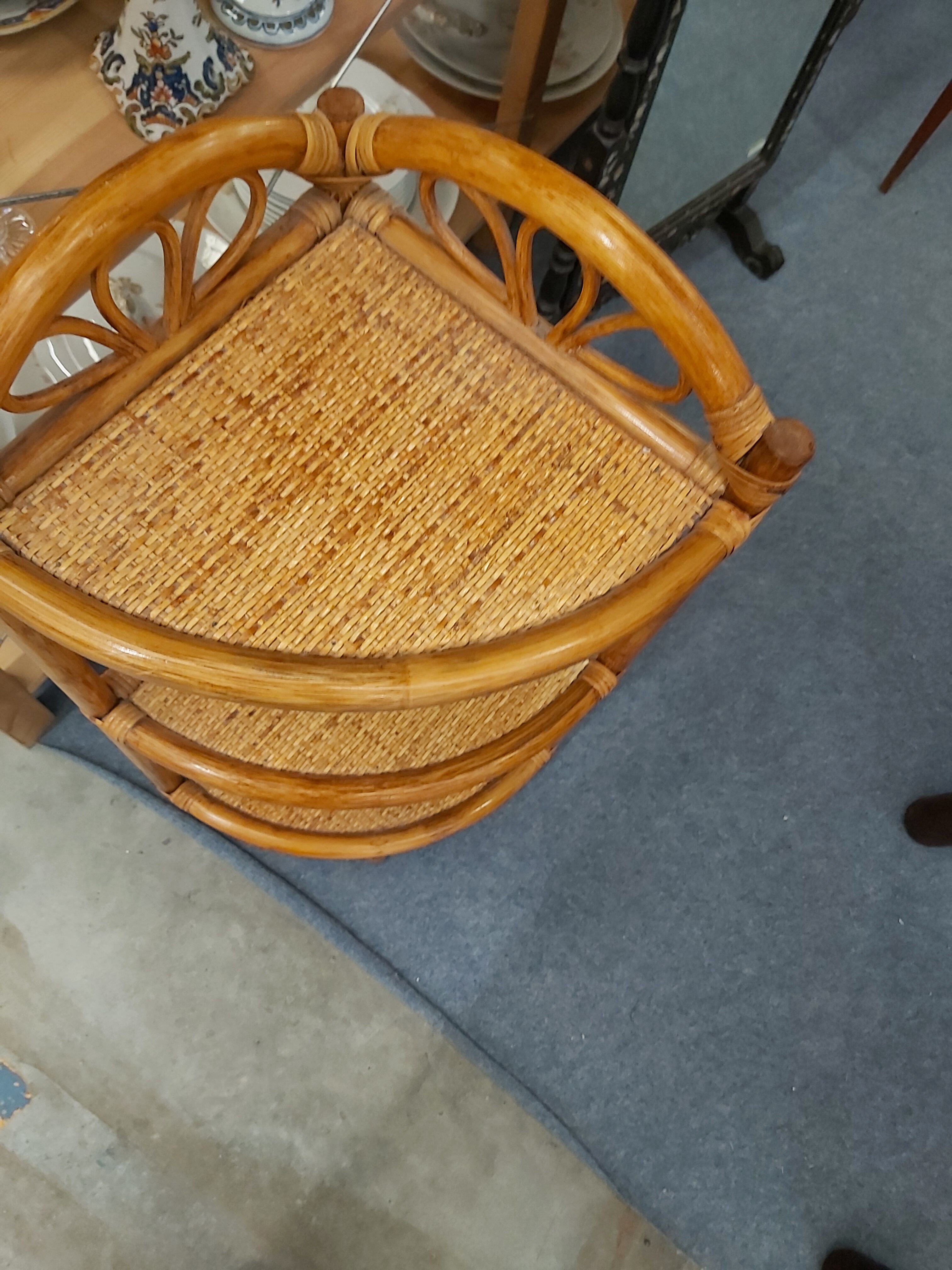 Rattan corner shelf