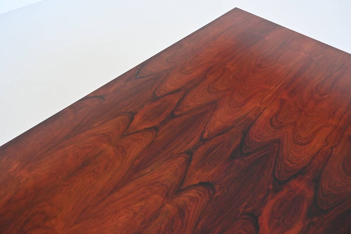 Danish floating writing desk in rosewood and chrome Denmark 1960