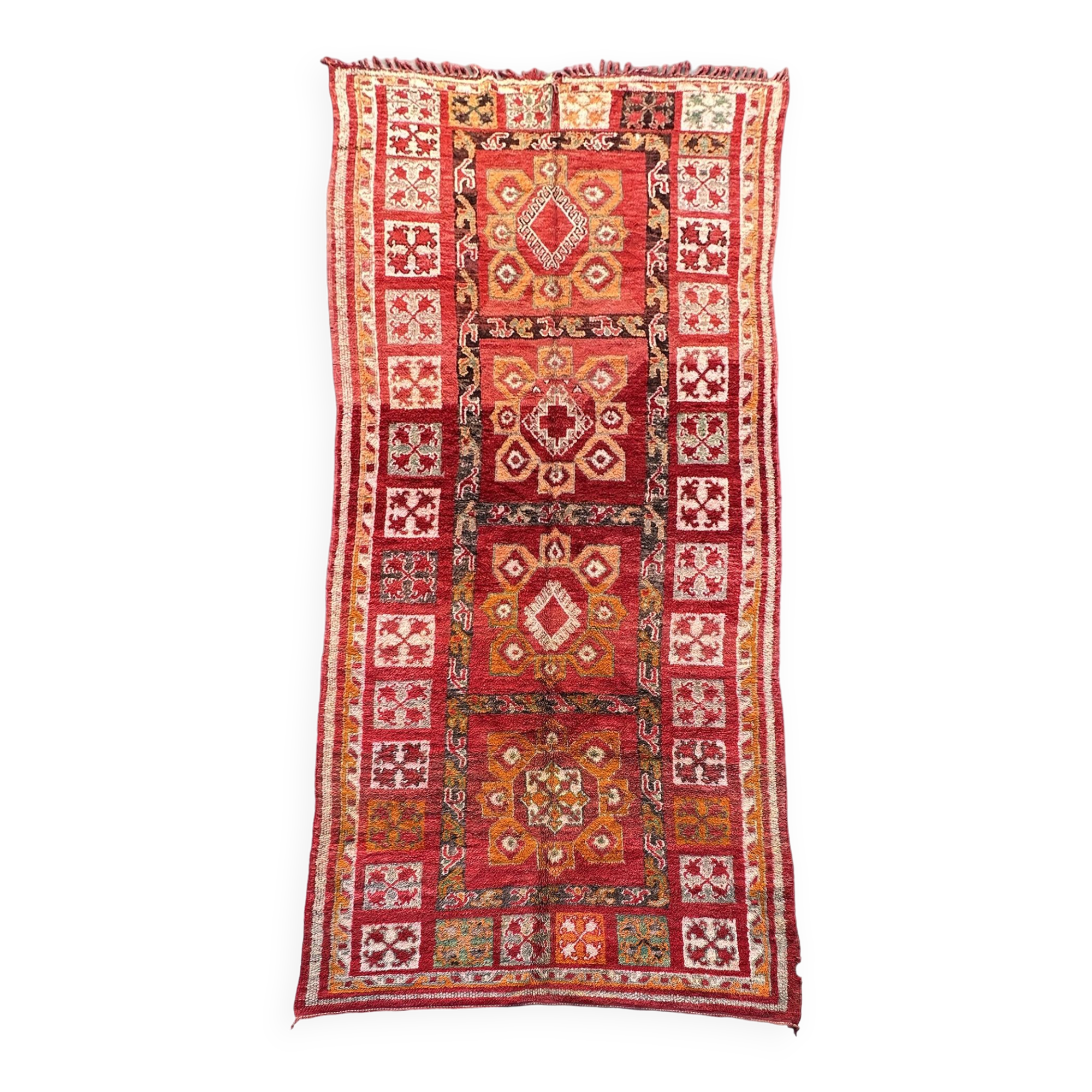 Moroccan Arabia rug red - 186 x 434 cm