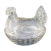 Poule bonbonniere boite en verre style portieux vallerysthal