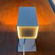 Mid-century minimalist German table lamp in cube by Kaiser Idell Leuchten, 1960s.