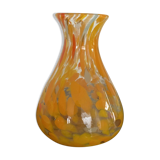 Vase en verre souflé orange soliflore