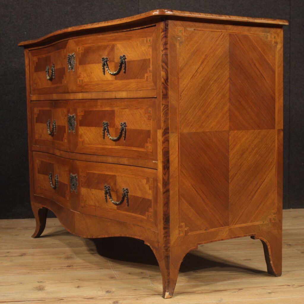 Italian inlaid commode in Louis XV style from 20th century
