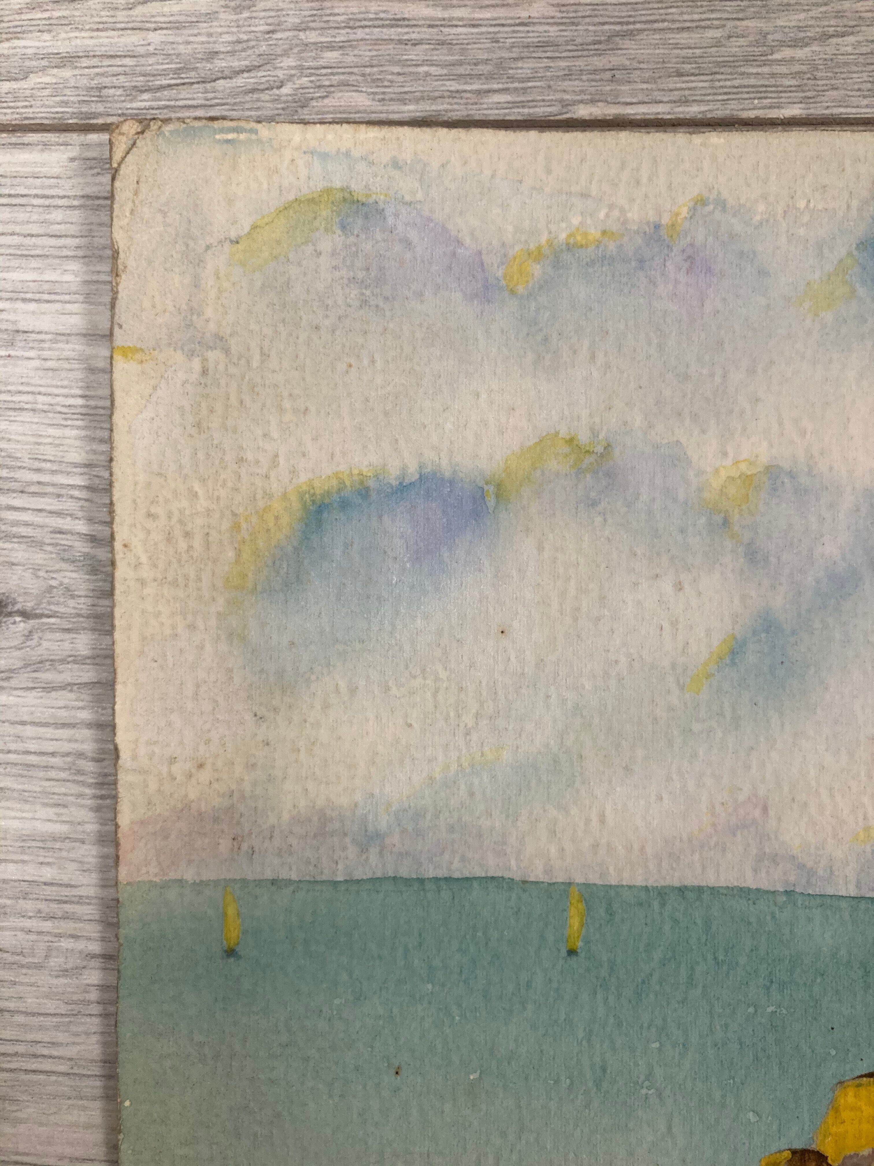 Vintage seaside watercolor