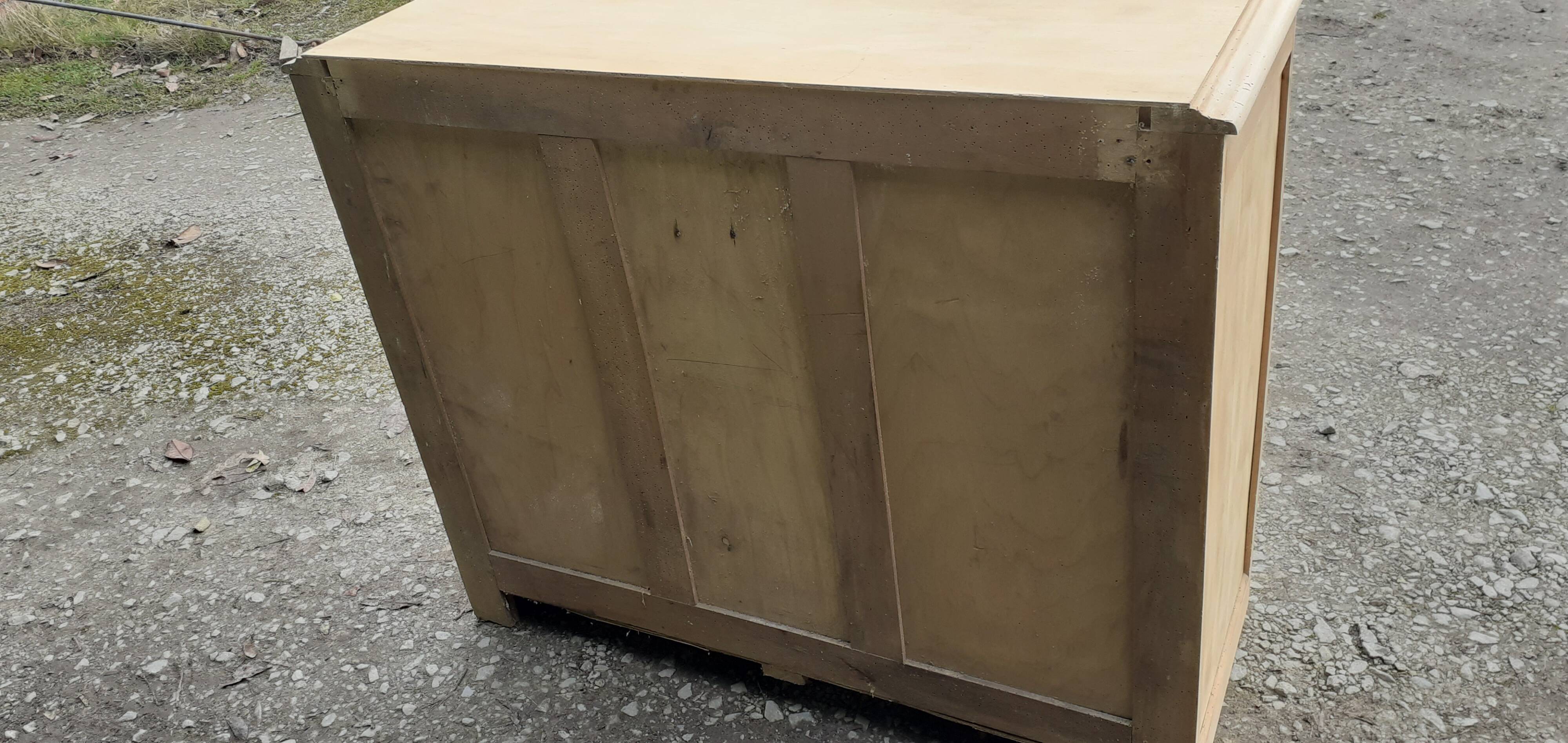 Parisian art deco sideboard 2 doors 2 drawers beech raw wood