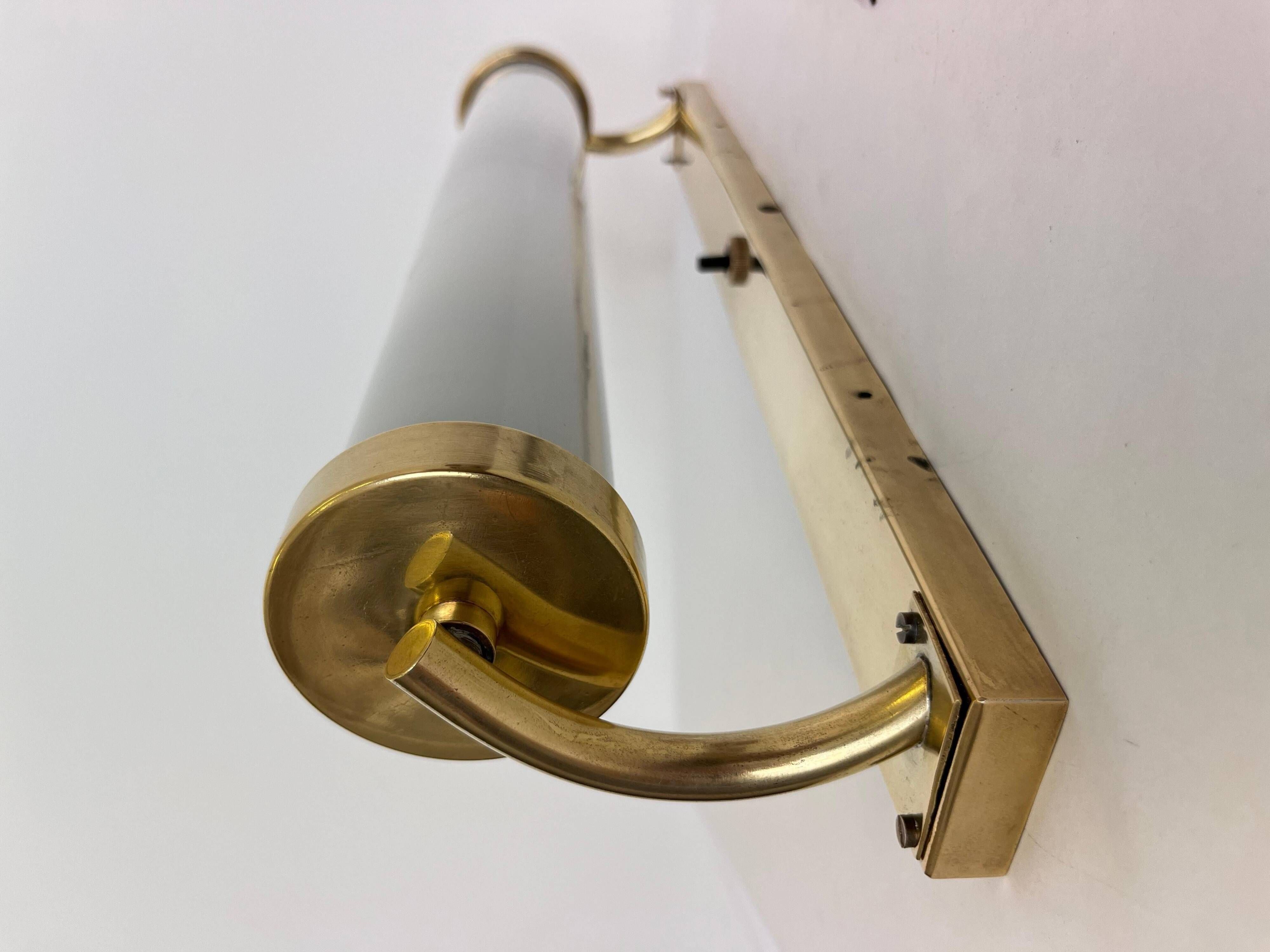 XXL Wall Sconce in Brass and Glass in Bauhaus Style, 1930s - Czechoslovakia
