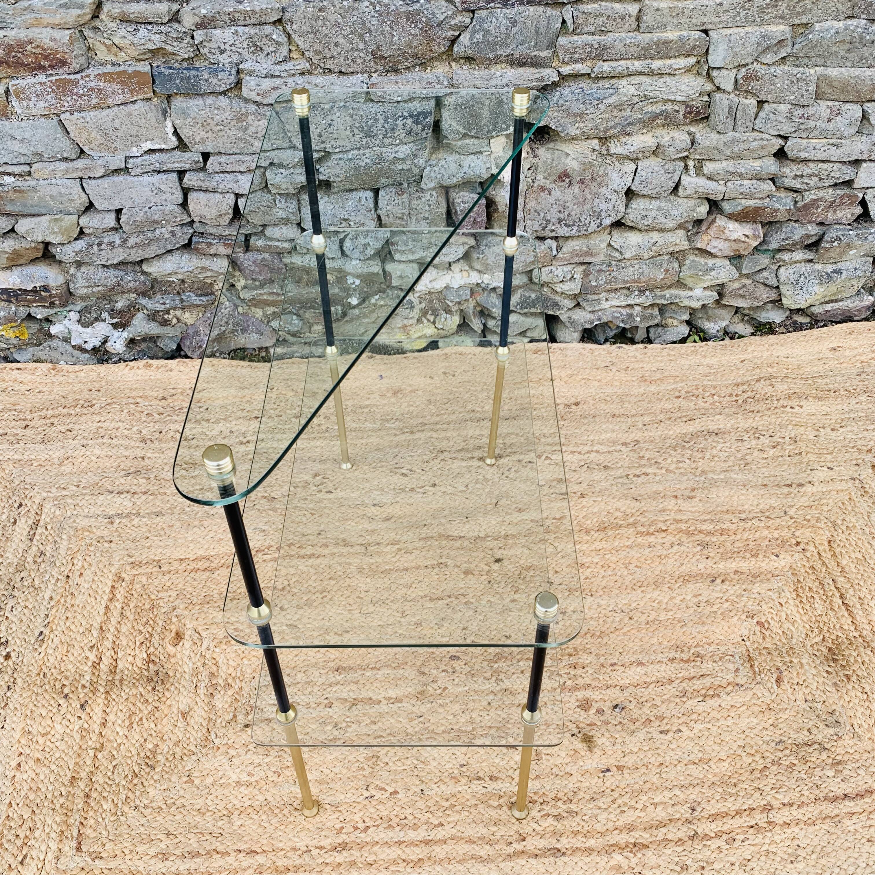 Vintage glass shelf from the 50s/60s