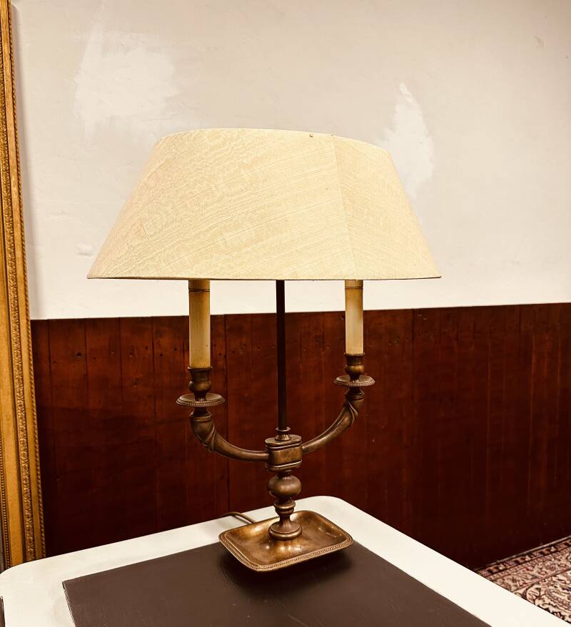Antique French Bouillotte table lamp