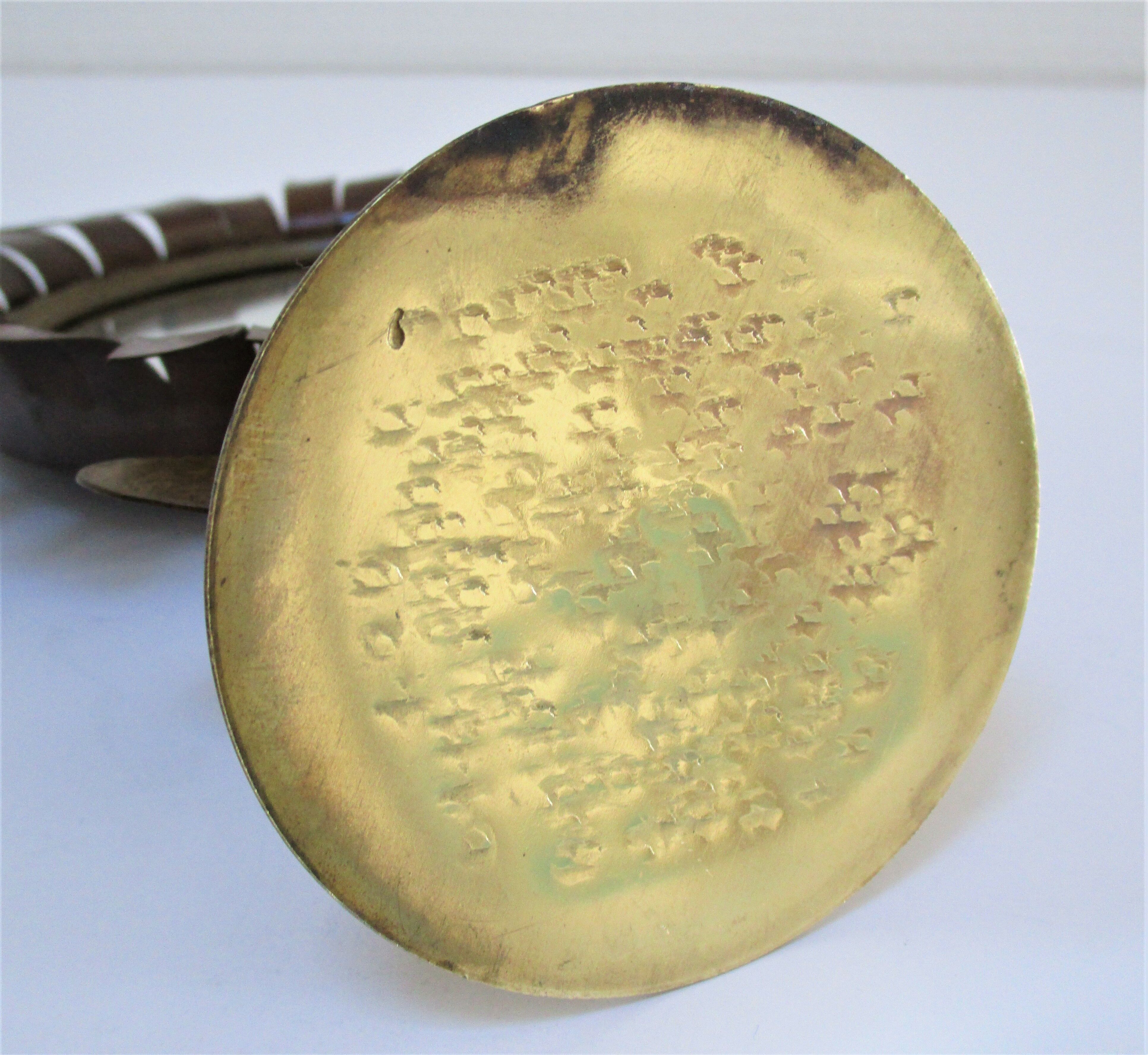 Copper and brass flower mirror by Vinay 60s