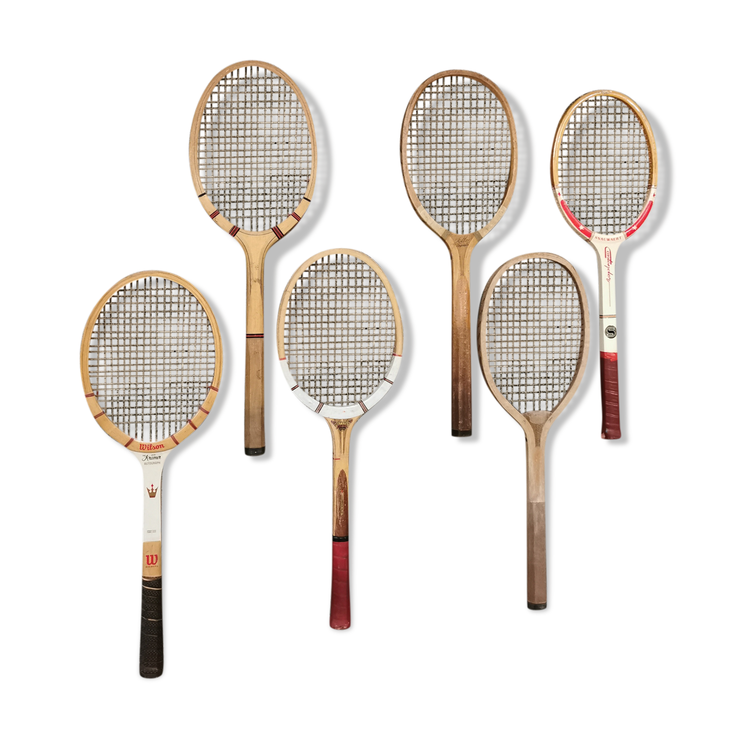 Lot de 6 raquettes de tennis vintage