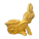 Figurine, vintage yellow ceramic donkey