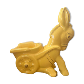 Figurine, âne vintage en céramique jaune