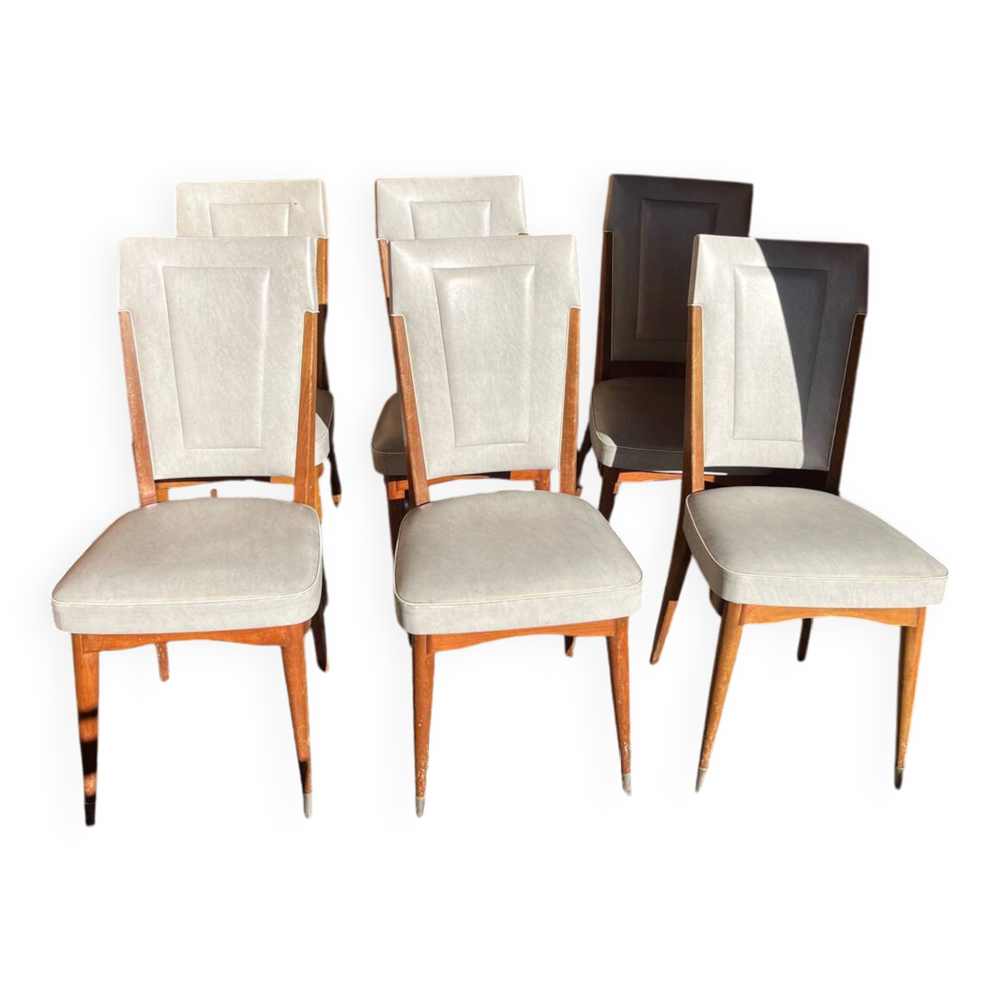 Lot de 6 chaises vintage 1950/60