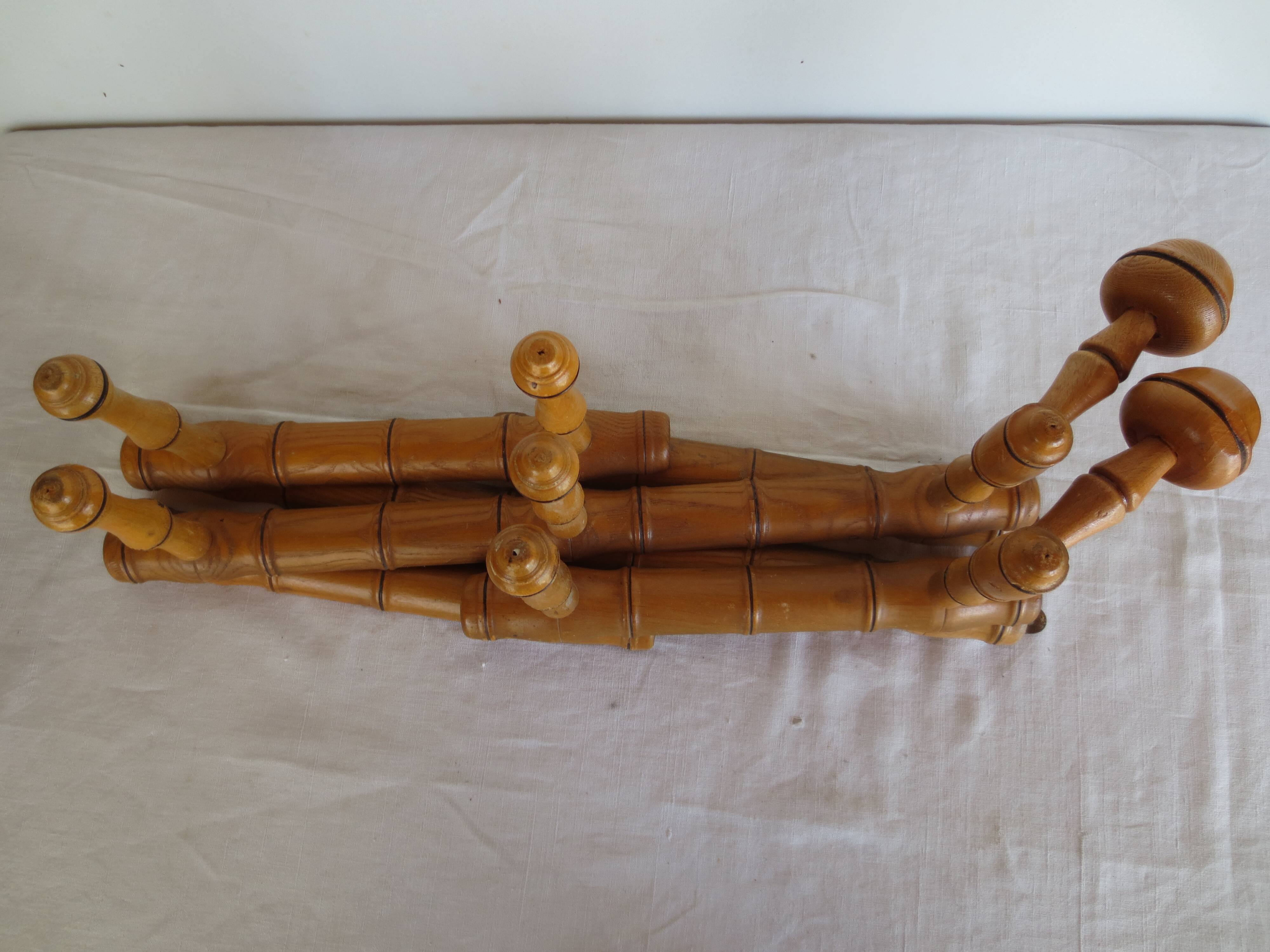 Wooden wall coat rack