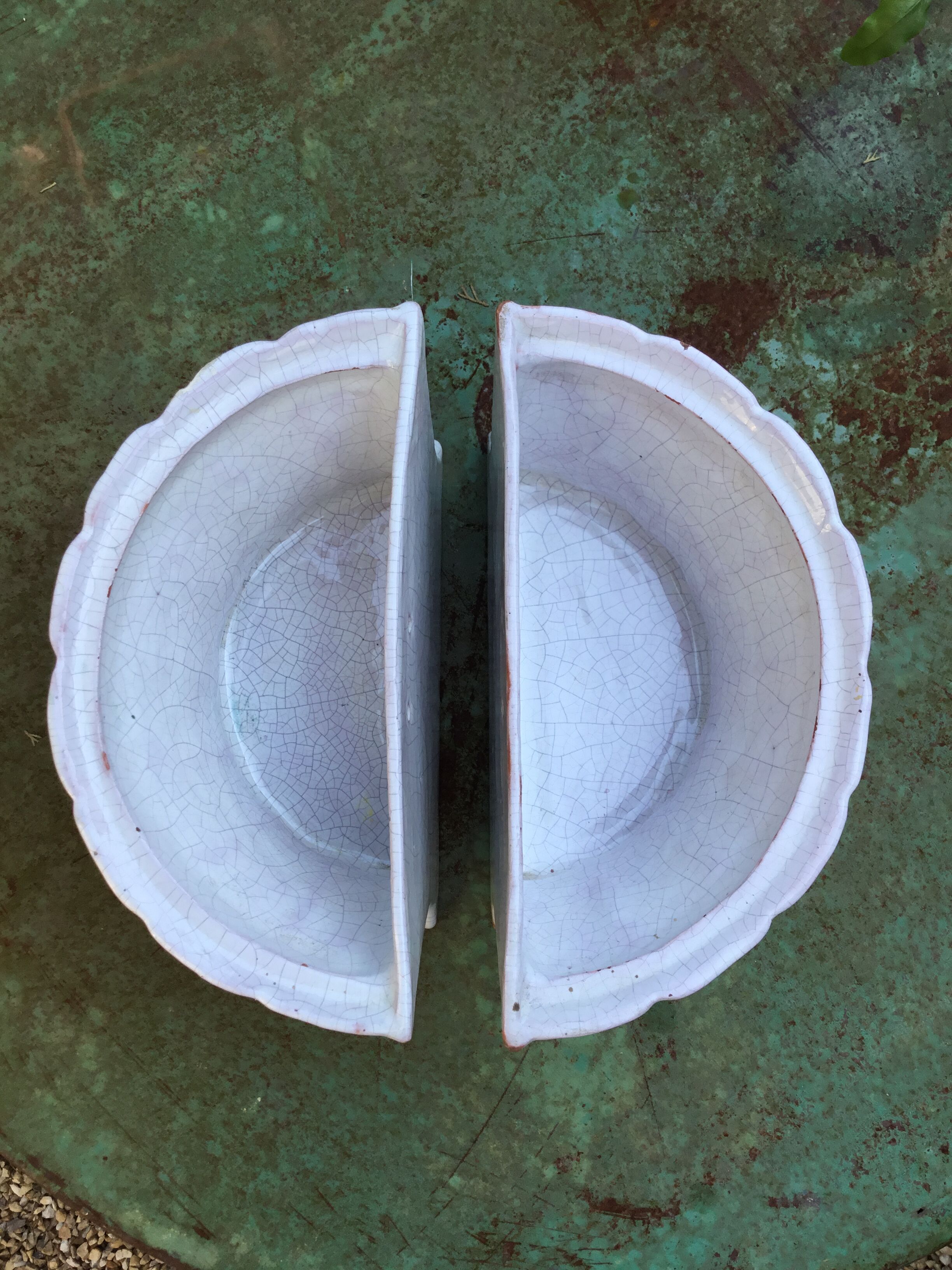 Pair of Nevers earthenware flower makers early nineteenth