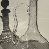 Large transparent glass carafe with a Biot stopper H32 D14.5