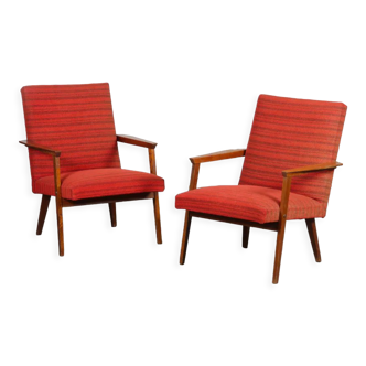 Paire de fauteuils en bois des années 1970