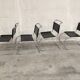 Set of 4 black leather chairs by Ludwig Mies Van Der Rohe