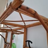 Rattan wall coat rack year 50s