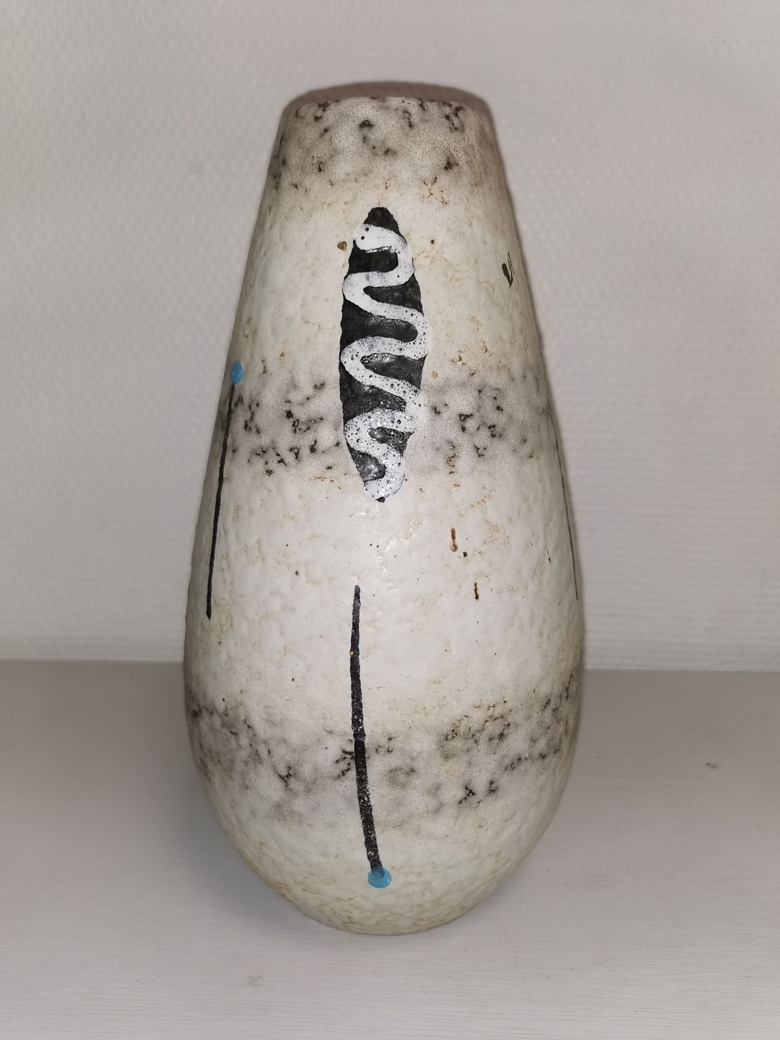 Vase au décor graphique , vintage ceramique , années 50-60s
