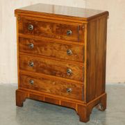 Vintage walnut commode with sliding top in Butler style.