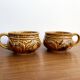 Pair of Japanese Majolica Soup Bowls Featuring Tomatoes and Onions
