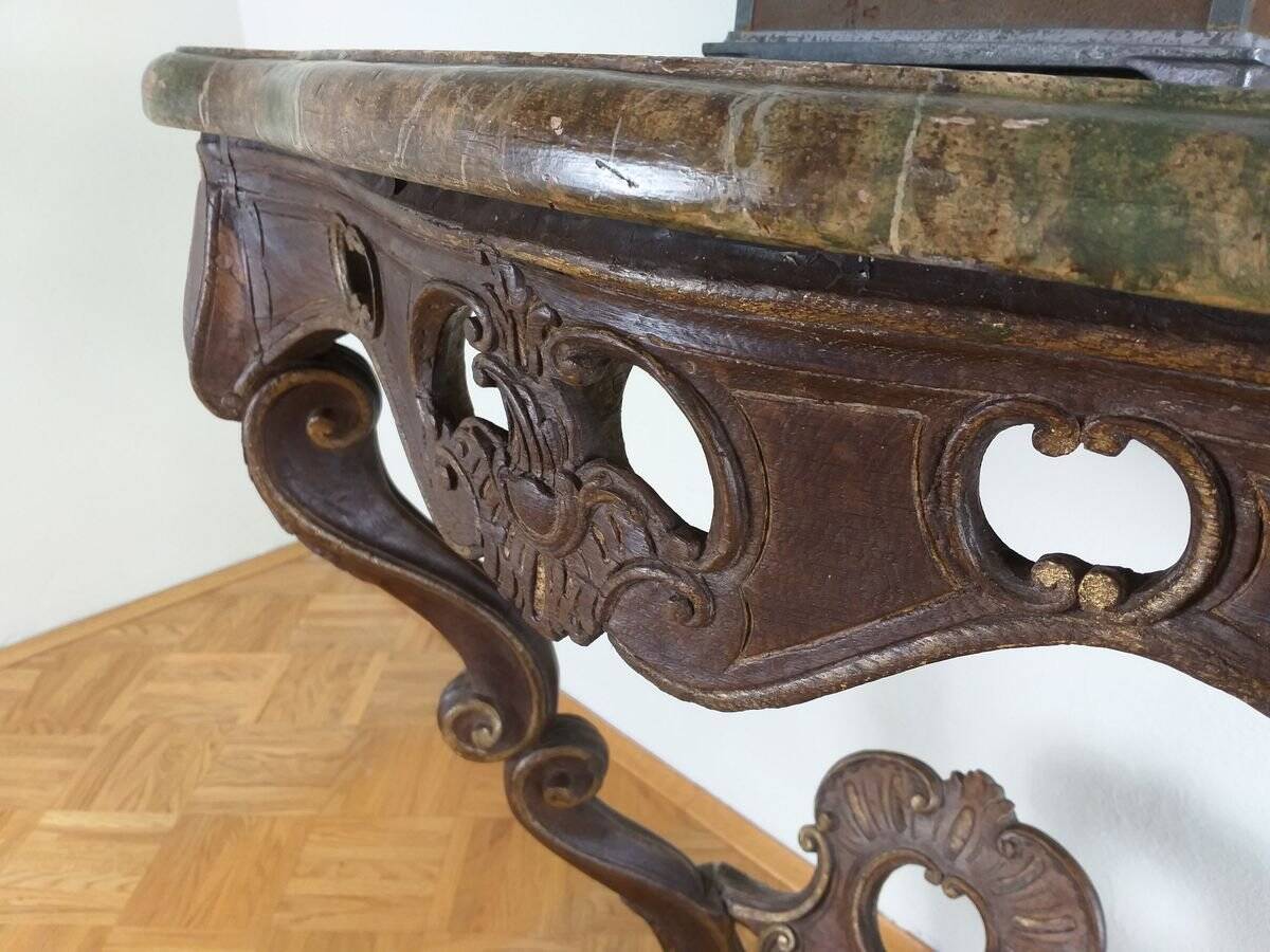 Antique German church console table, 19th century