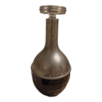 Tin and glass decanter