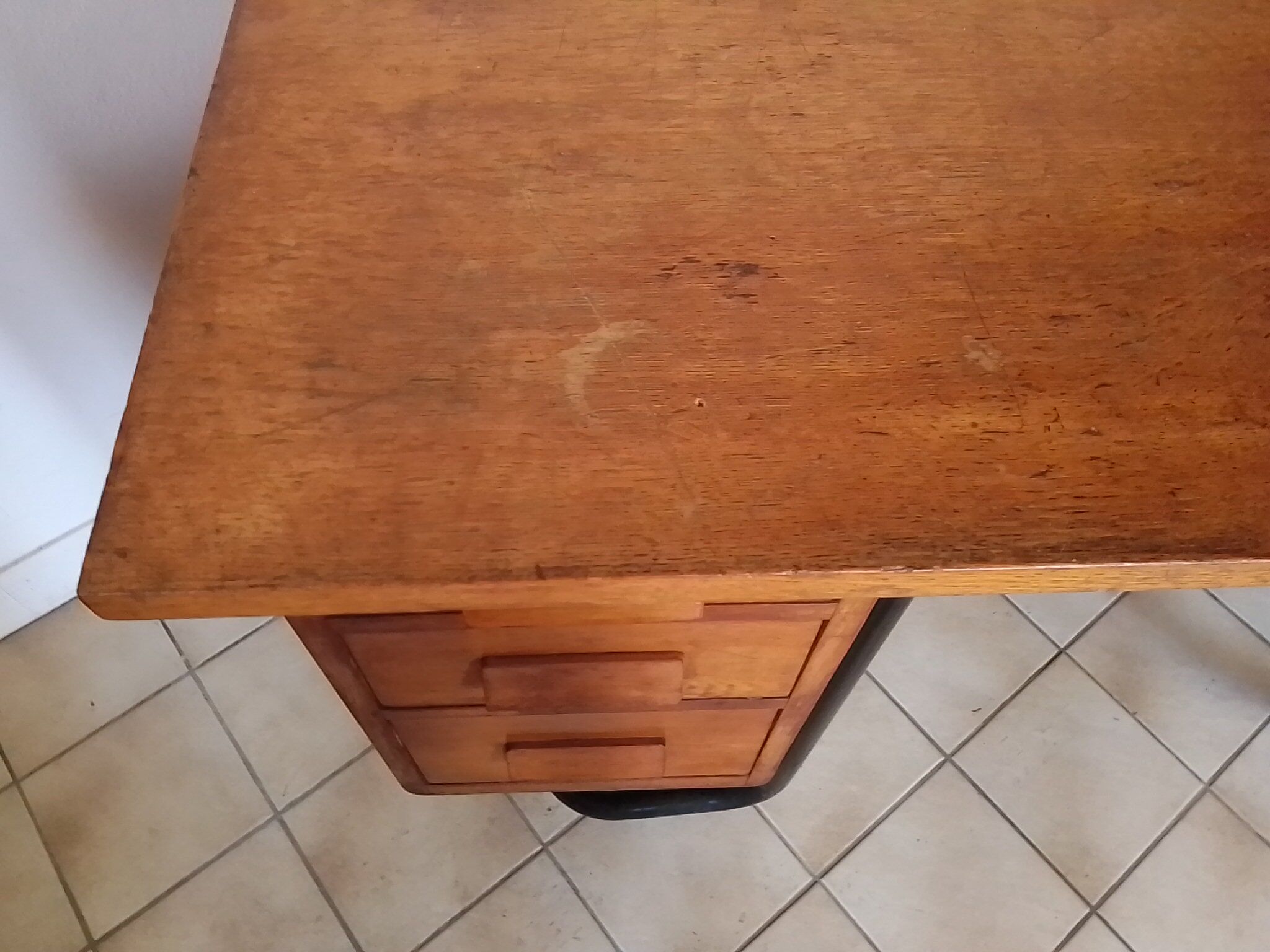 Vintage metal wooden desk and frame