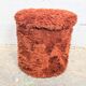 Vintage fluffy storage pouffe