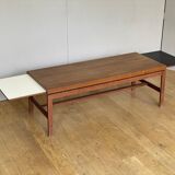 Scandinavian teak coffee table with extensions