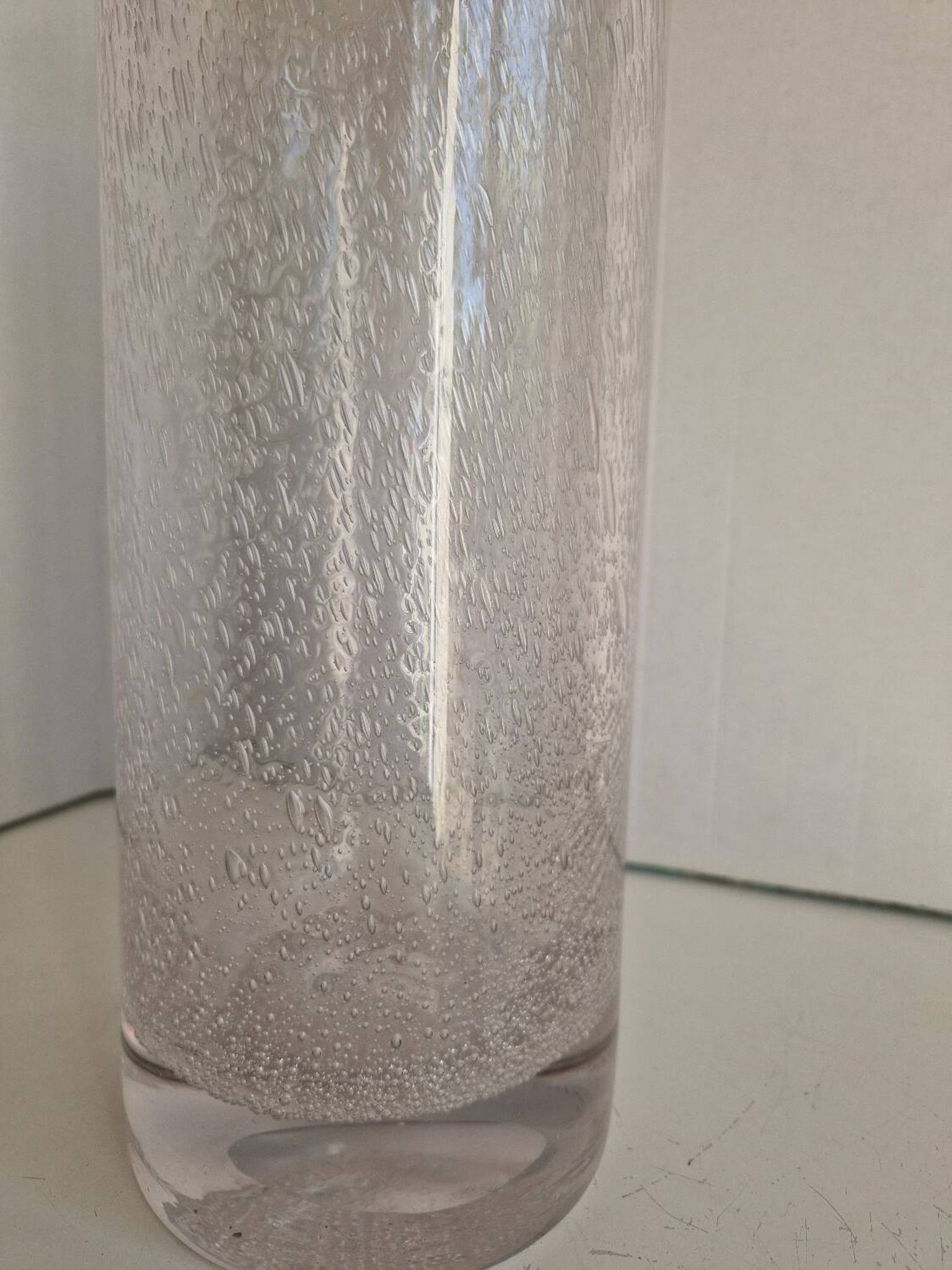 Grand vase en verre bullé style biot