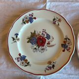 Set of 6 antique plates in porcelain from Sarreguemines – Ag decor