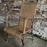 Braided rattan armchair