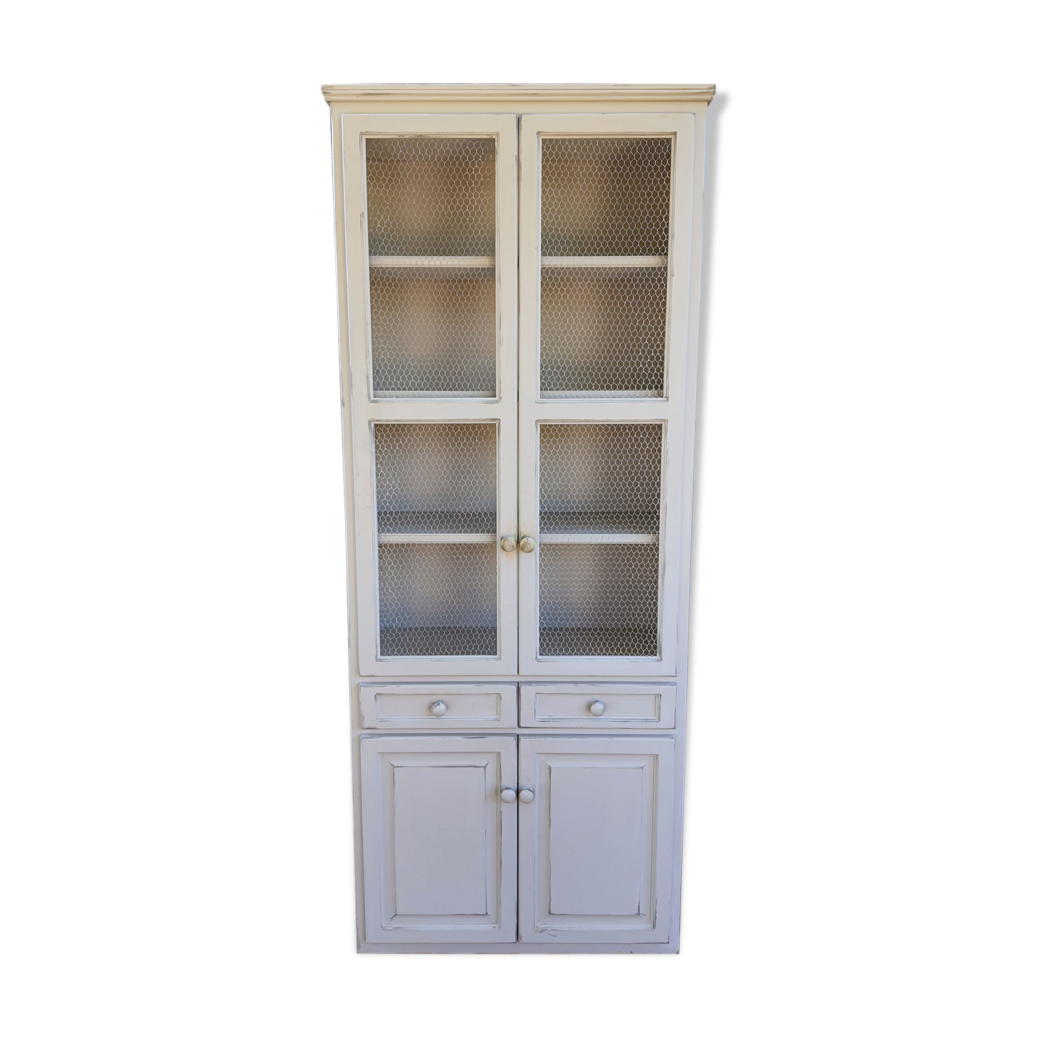 Large taupe gray chicken coop buffet
