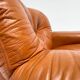 Cognac colored leather Pellerossi lounge chair, 1960s