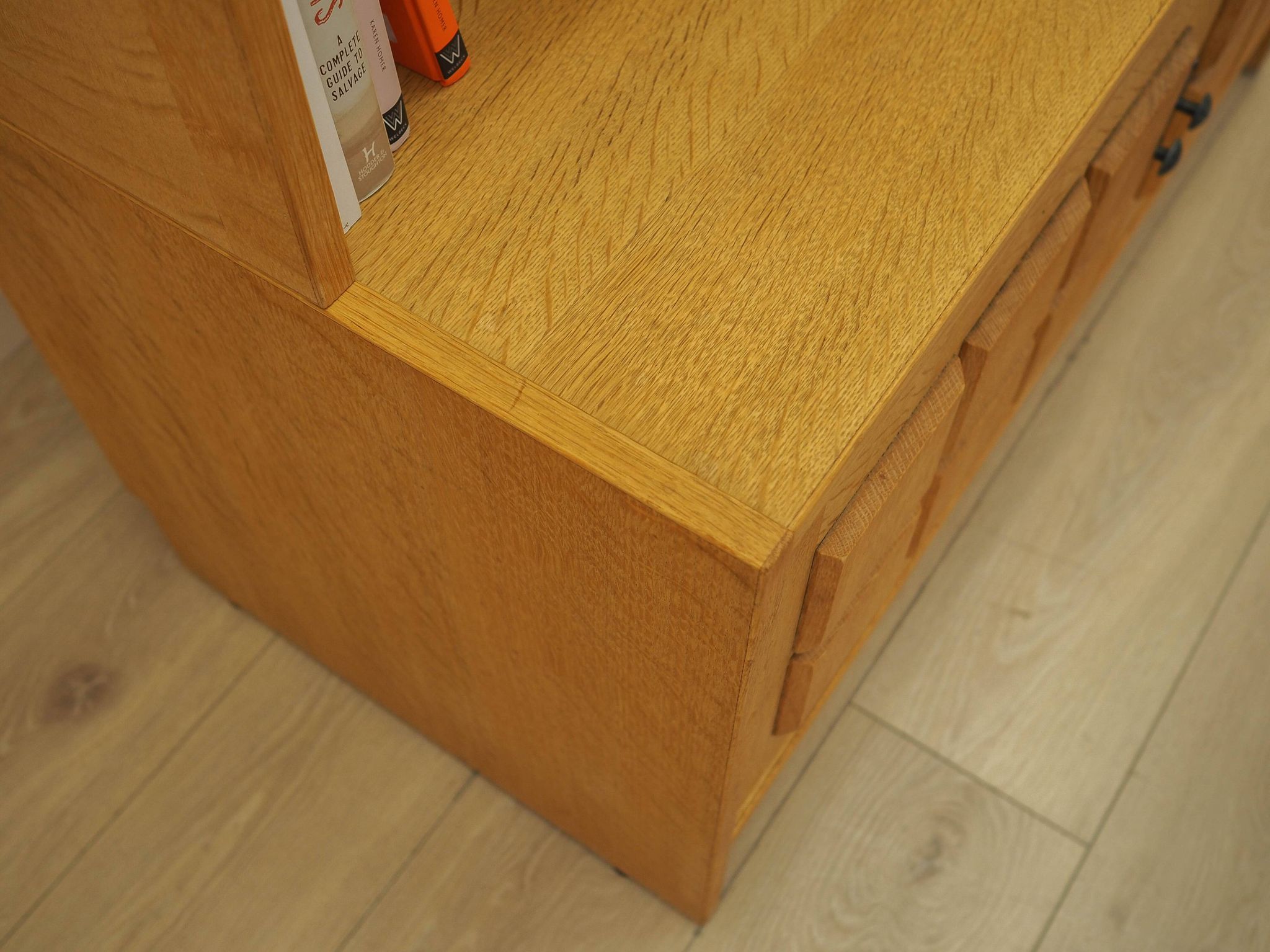 Henning Kjærnulf Oak Bookcase with Glass Doors, Danish 1960s