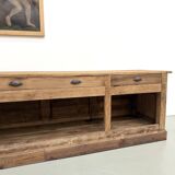 Very large pine trade counter, circa 1920.