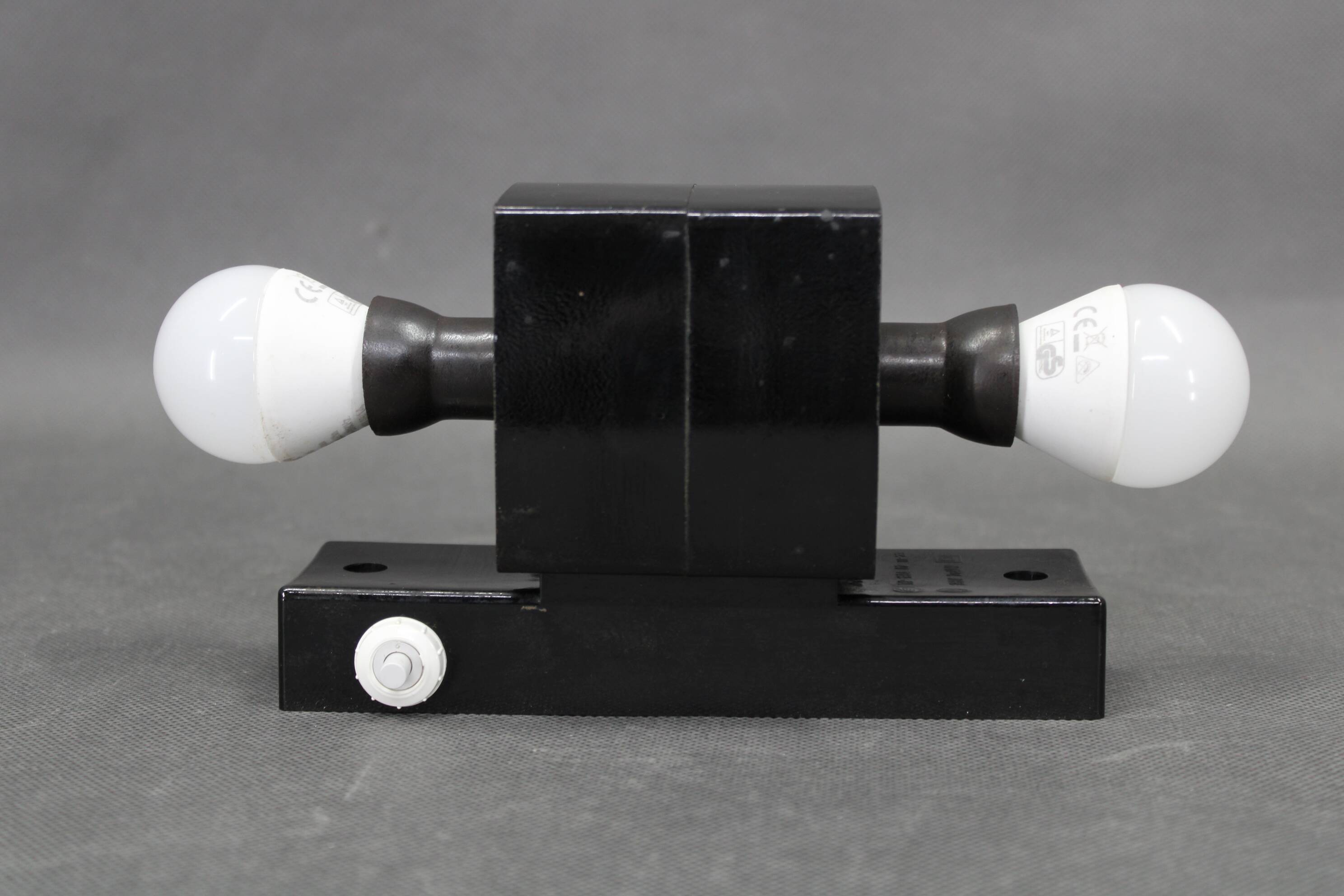 Mid-century Bakelite and opaline glass wall light, Czechoslovakia 1960s