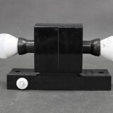 Mid-century Bakelite and opaline glass wall light, Czechoslovakia 1960s